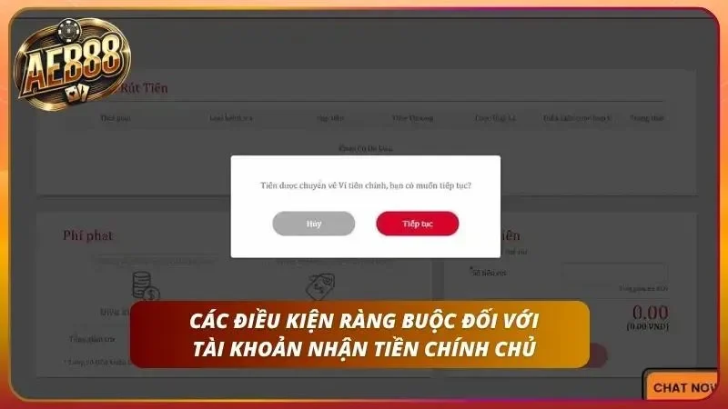 Hướng Dẫn Rút Tiền AE888 Thành Công 100% Cho Tân Thủ 2 Người chơi khi rút chỉ nên có một tài khoản rút tiền duy nhất là tài khoản chính chủ